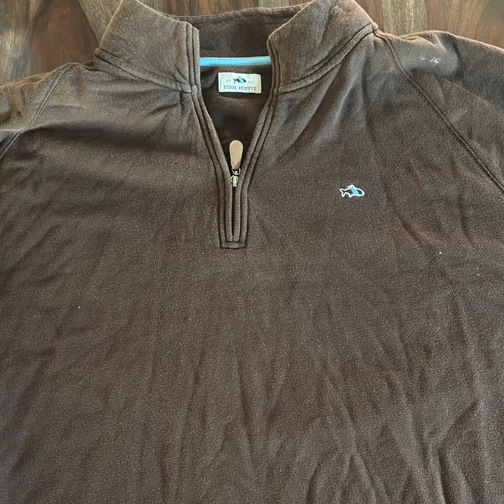 Fish Hippie Brown Quarter-Zip Pullover